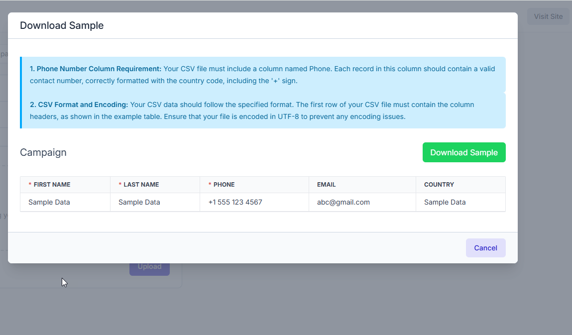 Create New Bulk Campaign